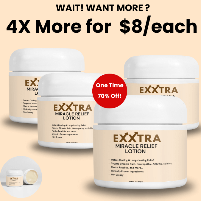 4X More at 80% Off - New Upgraded Formula - Exxtra Miracle Relief Cream (Patent Pending Formula)