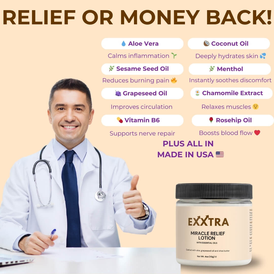 Upgraded Patent Pending Formula - Miracle Relief Lotion (30 Day Relief) Shipping on 1st April