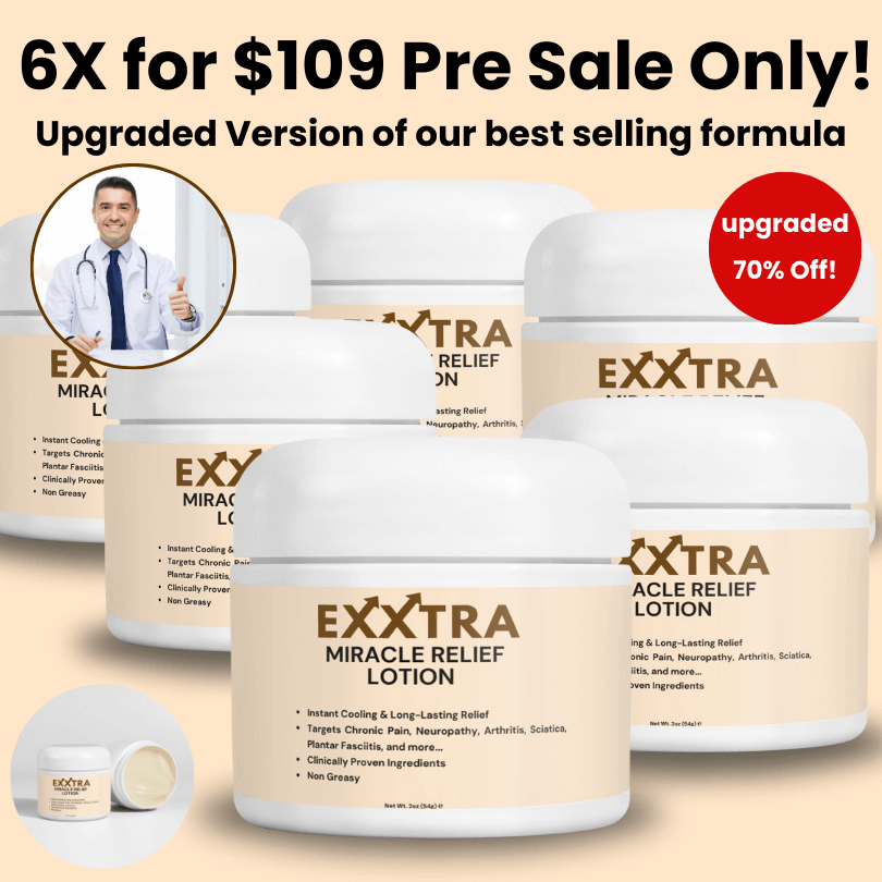6X Jar New Upgraded Formula - Exxtra Miracle Relief Cream (Patent Pending Formula) Shipping on 1st April