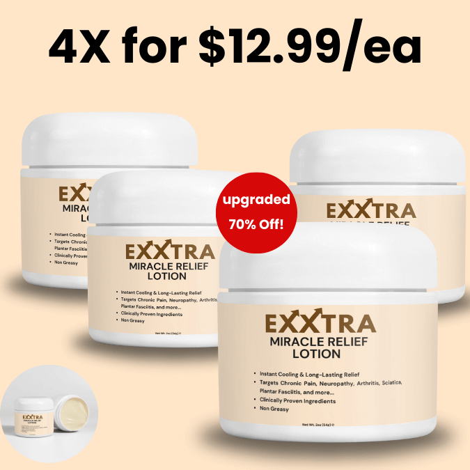 4X Jar New Upgraded Formula - Exxtra Miracle Relief Cream (Patent Pending Formula)